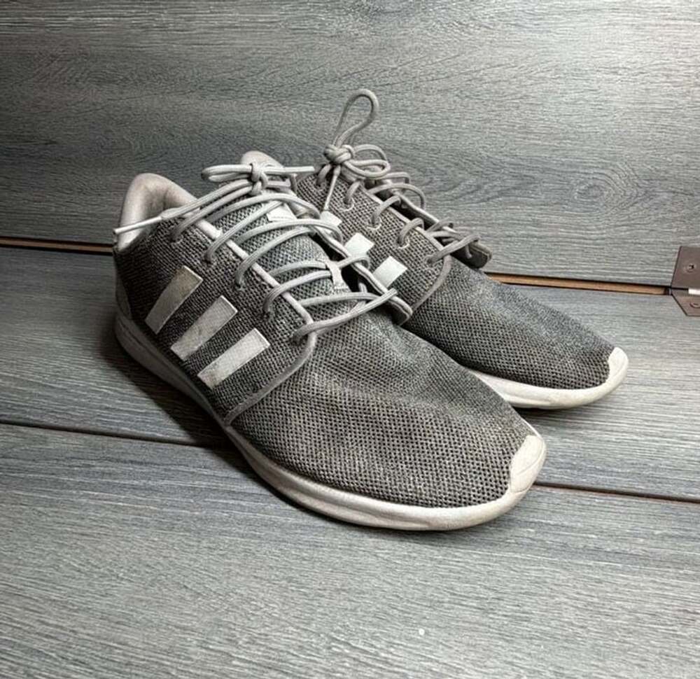 Adidas Cloudfoam QT Racer Grey White Stripes Women's Running Shoes